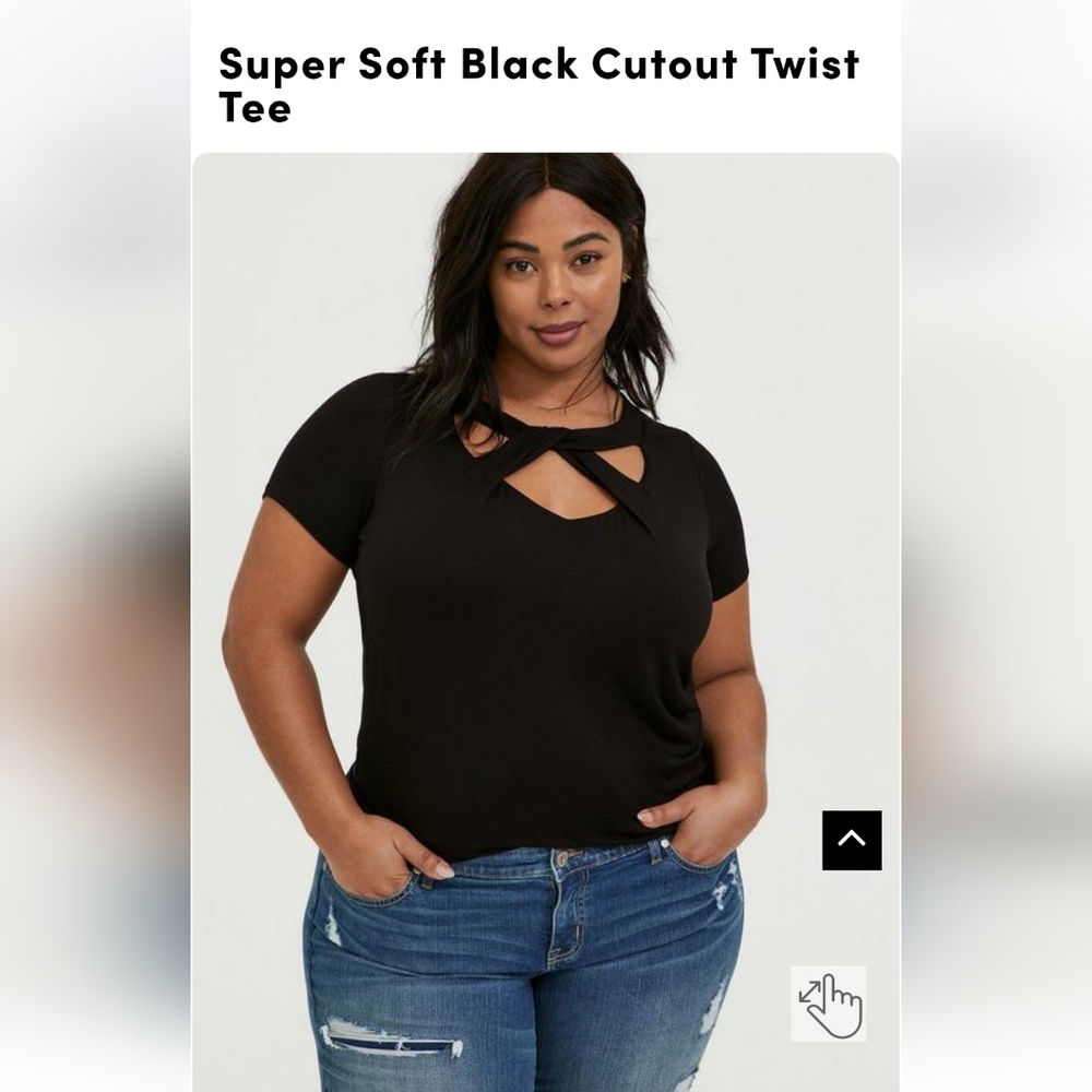 Torrid Super Soft Black Cutout Twist Tee NWT